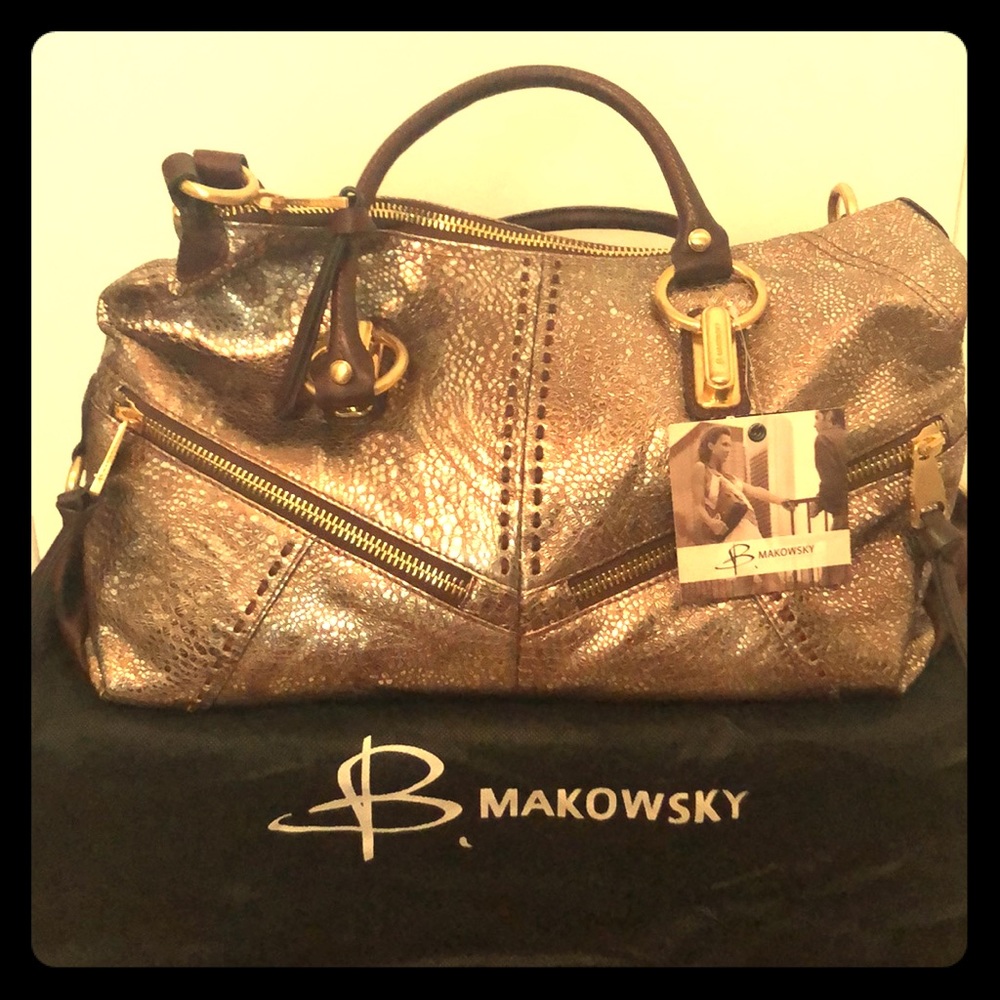 *BRAND NEW* B. Makowsky Handbag- Metallic